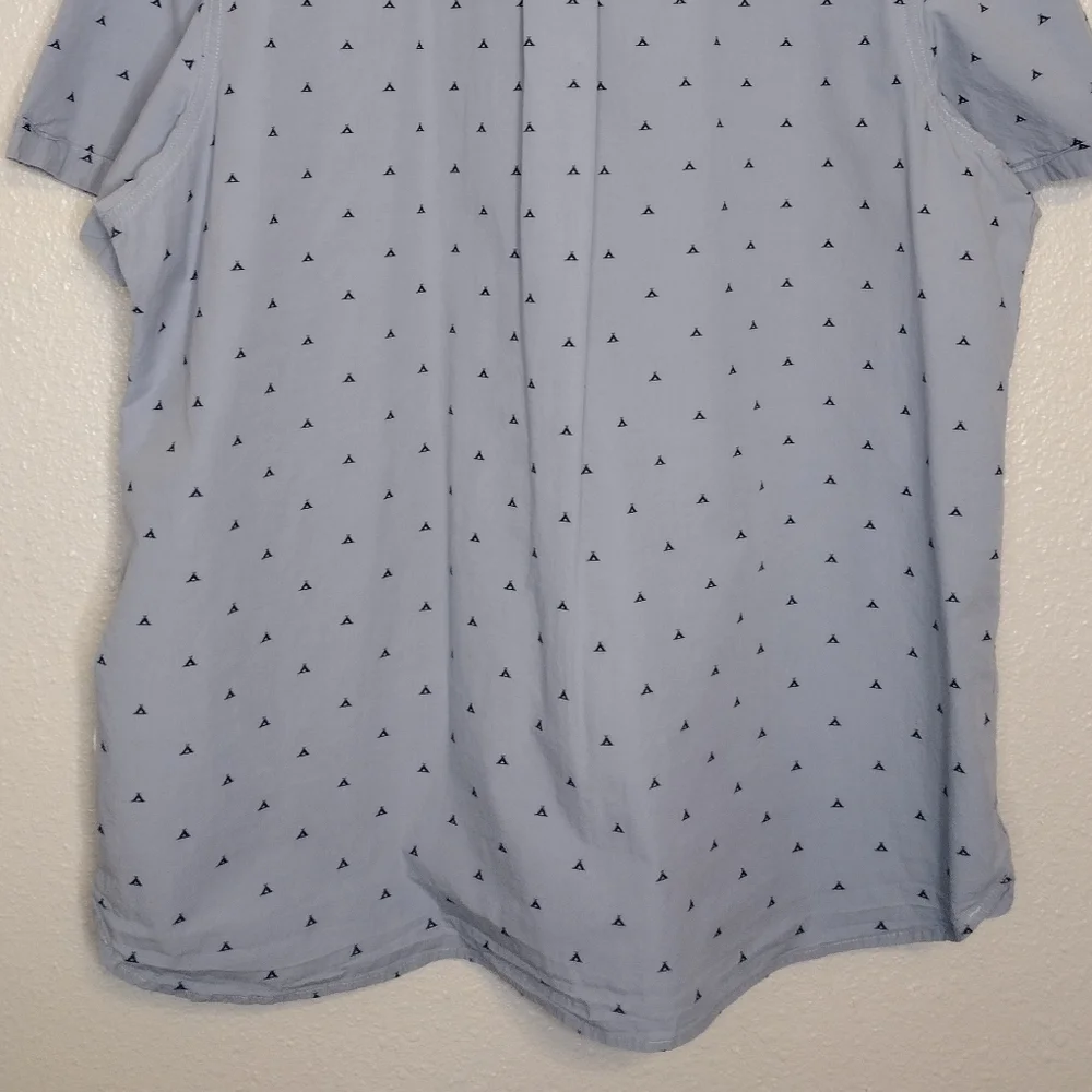 The North Face Blue Patterned Short Sleeve Button Down Shirt Sz XXL